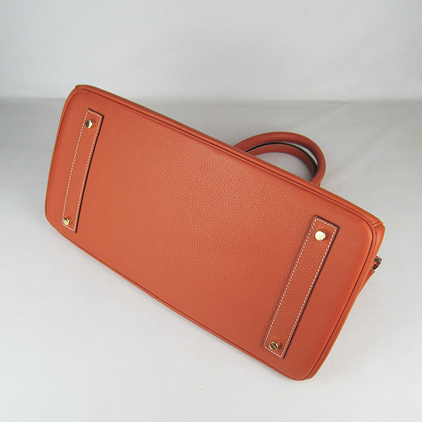 Cheap Hermes Birkin 42cm Replica Togo Leather Bag Orange 6109